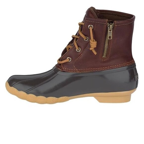 New Sperry Saltwater Tan/Navy Waterproof Leather/Rawhide Women's Boots Size 7 - Picture 3 of 6